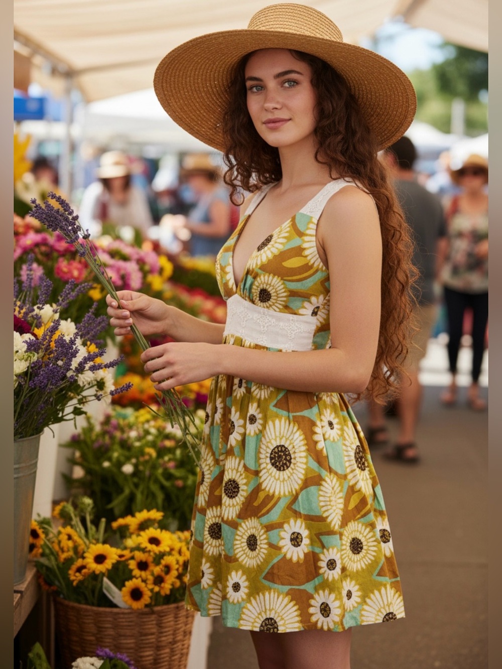 NOTICE- 🌻 SUNFLOWER Print Sleeveless Mini Dress